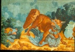 Supraporte mit von Hund gestelltem Fuchs