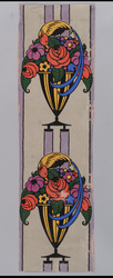 Aufsteigende Bordüre mit Blumenvase und Paradiesvogel; Kat.Nr. 153