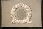 Supraporte mit Lorbeerkranz und Palmettendekor