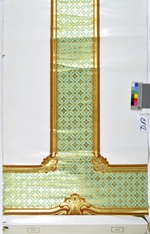 Musterstück mit Rahmenwerk in Gold und Türkis