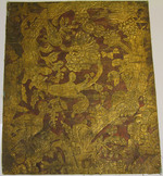 Goldledertapete mit Ranken, Früchten und Vögeln