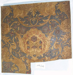 Goldledertapete mit Muschelmotiv