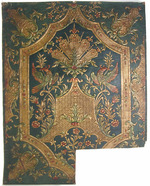 Goldledertapete nach dem Vorbild der "Vogeltapete" von Marot